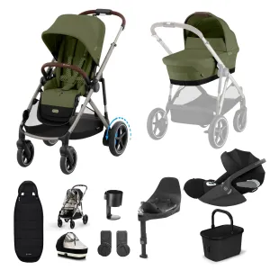 Cybex, e-Gazelle S 11 Piece Cloud T i-Size Bundle, Moss Green