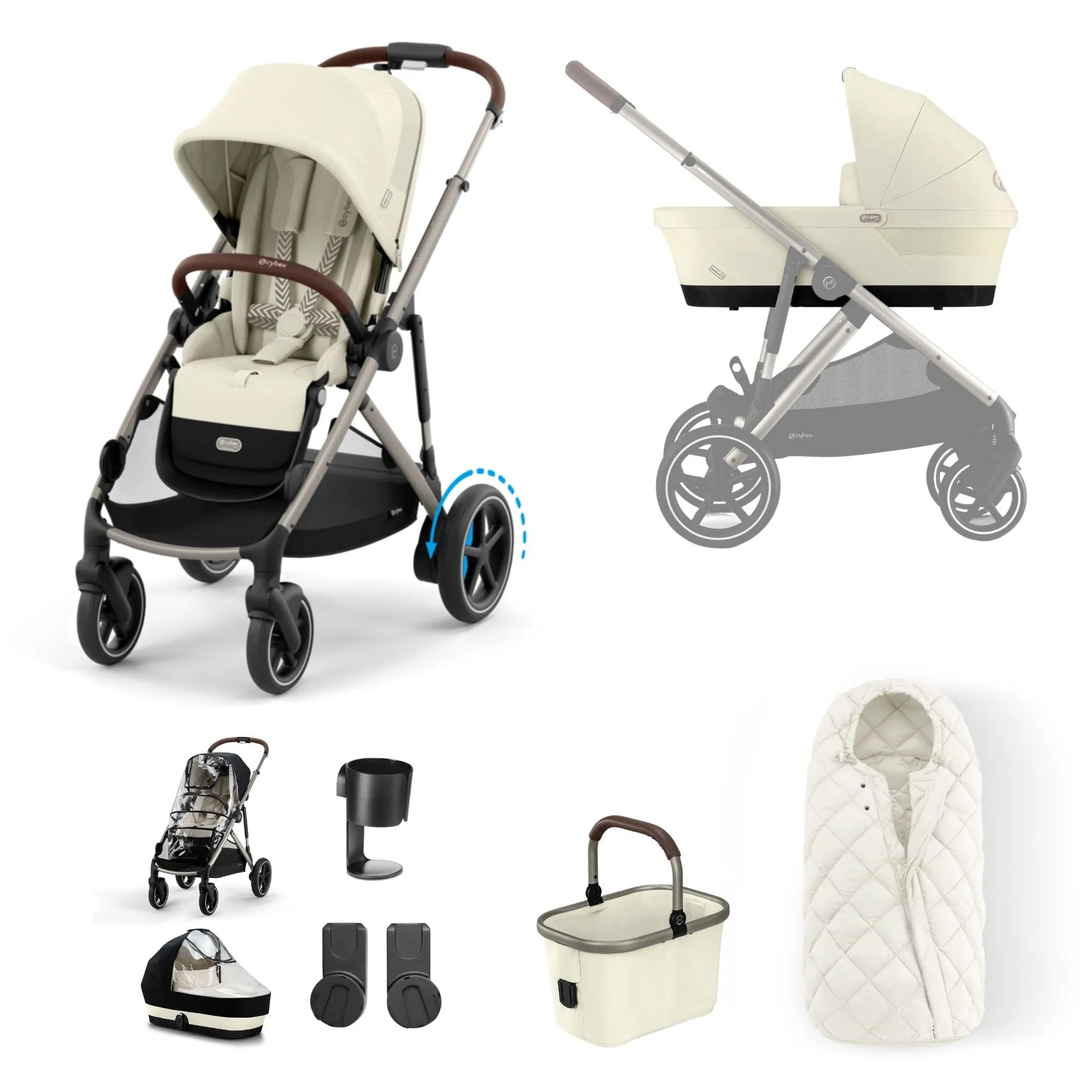 Cybex eGazelle S, 9 Piece Bundle - Taupe/Seashell Beige