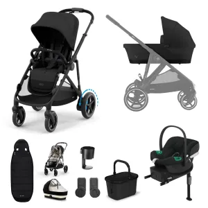 Cybex eGazelle S, Aton B2 Travel System - Black/Moon Black