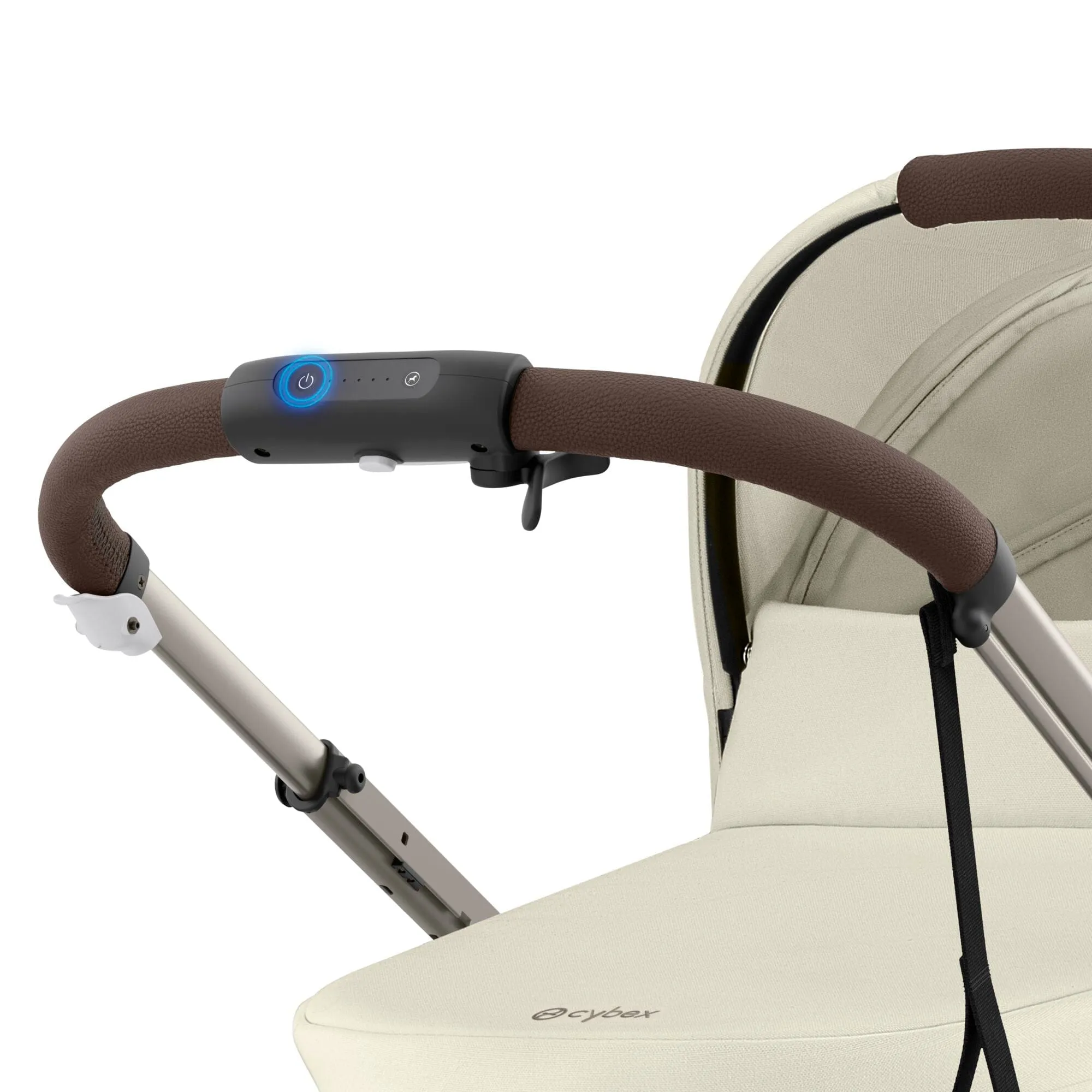 Cybex eGazelle S, Aton B2 Travel System - Taupe/Seashell Beige