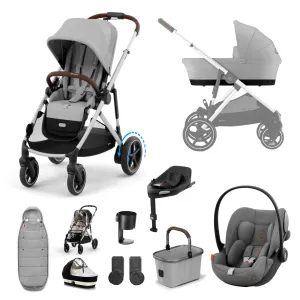 Cybex eGazelle S, Cloud G Travel System - Silver/Stone Grey
