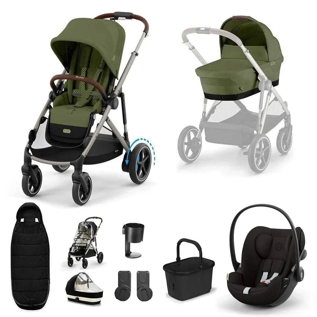 Cybex eGazelle S, Cloud G Travel System - Taupe / Moss Green