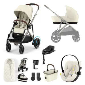 Cybex eGazelle S, Cloud G Travel System - Taupe/Seashell Beige