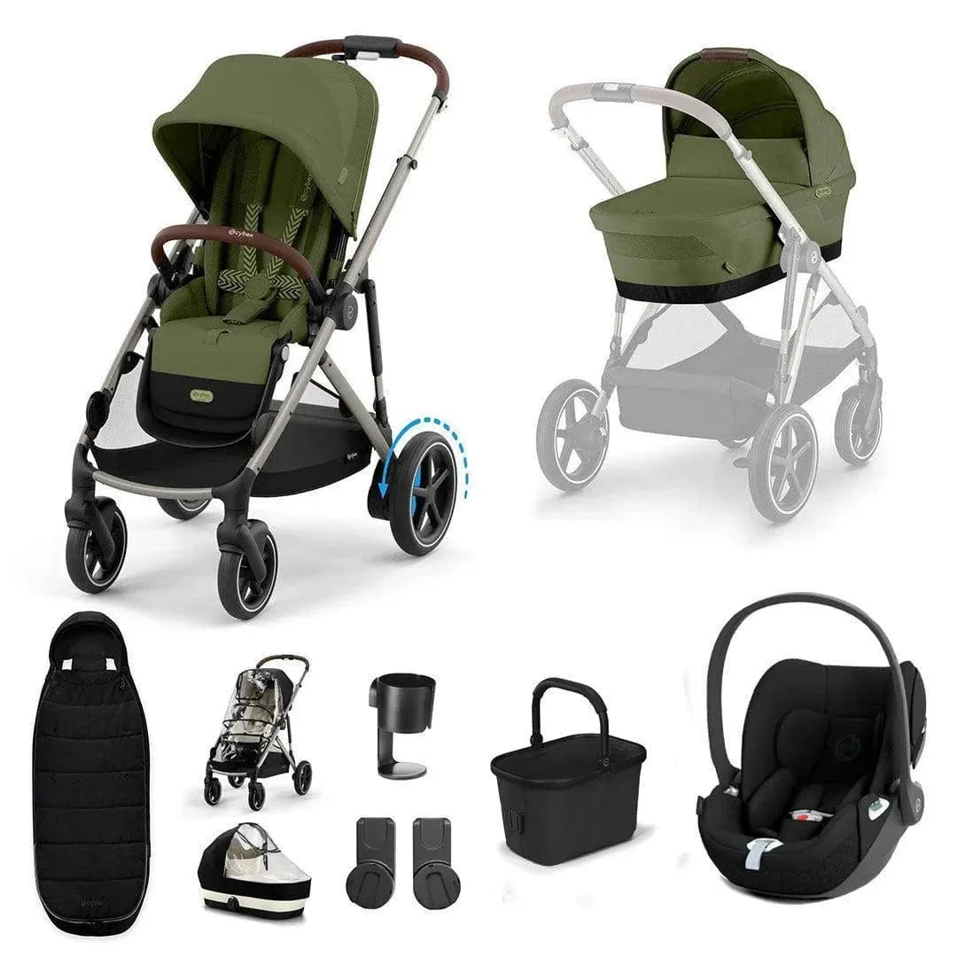 Cybex eGazelle S, Cloud T Travel System - Taupe / Moss Green