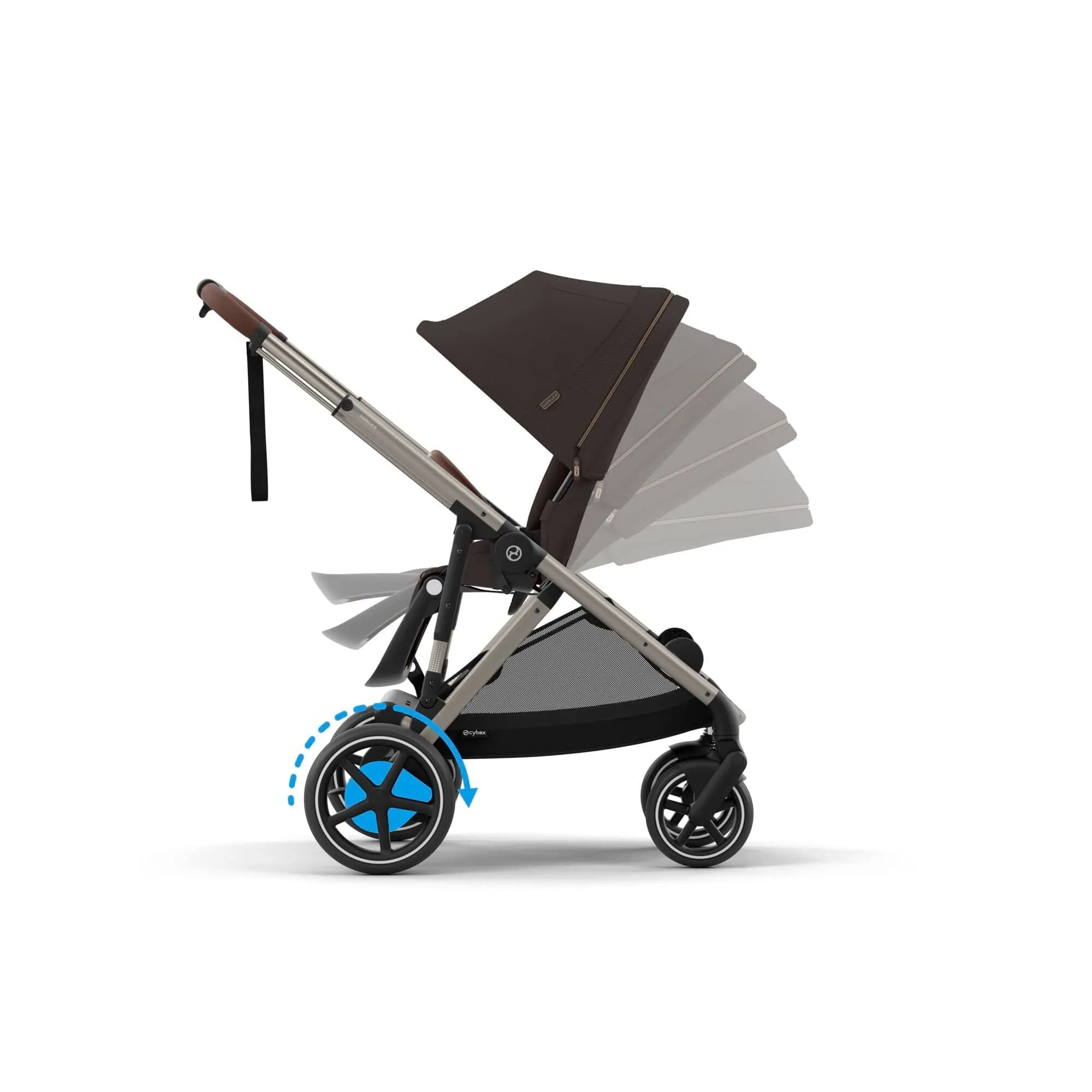 Cybex eGazelle S Double Pushchair - Taupe/Chocolate Brown