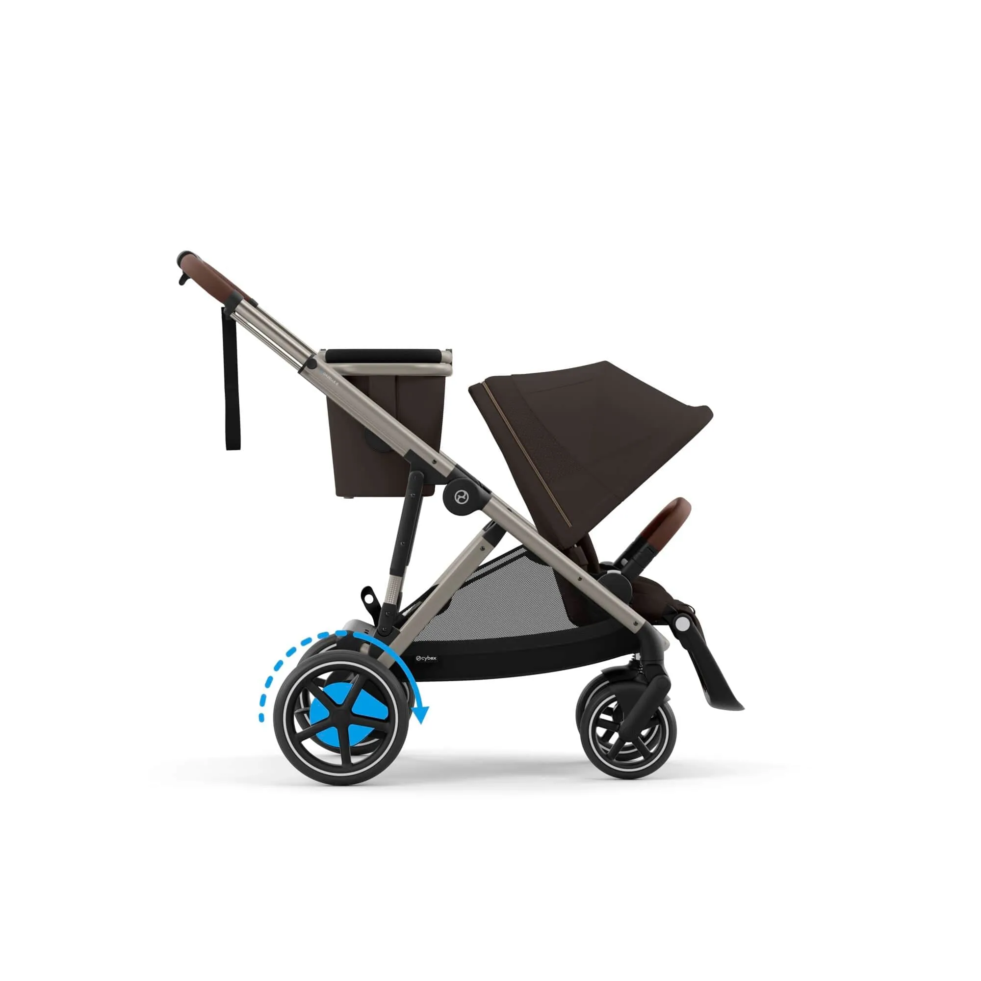 Cybex eGazelle S Double Pushchair - Taupe/Chocolate Brown