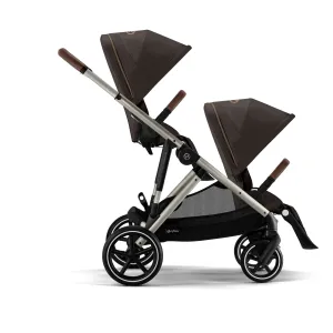 Cybex eGazelle S Double Pushchair - Taupe/Chocolate Brown