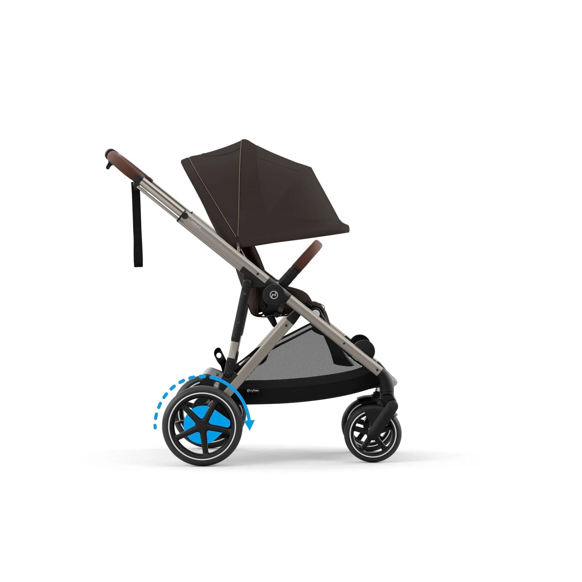 Cybex eGazelle S Double Pushchair - Taupe/Chocolate Brown
