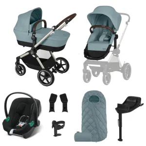 Cybex Eos Lux Comfort 9 Piece Bundle - Stormy Blue