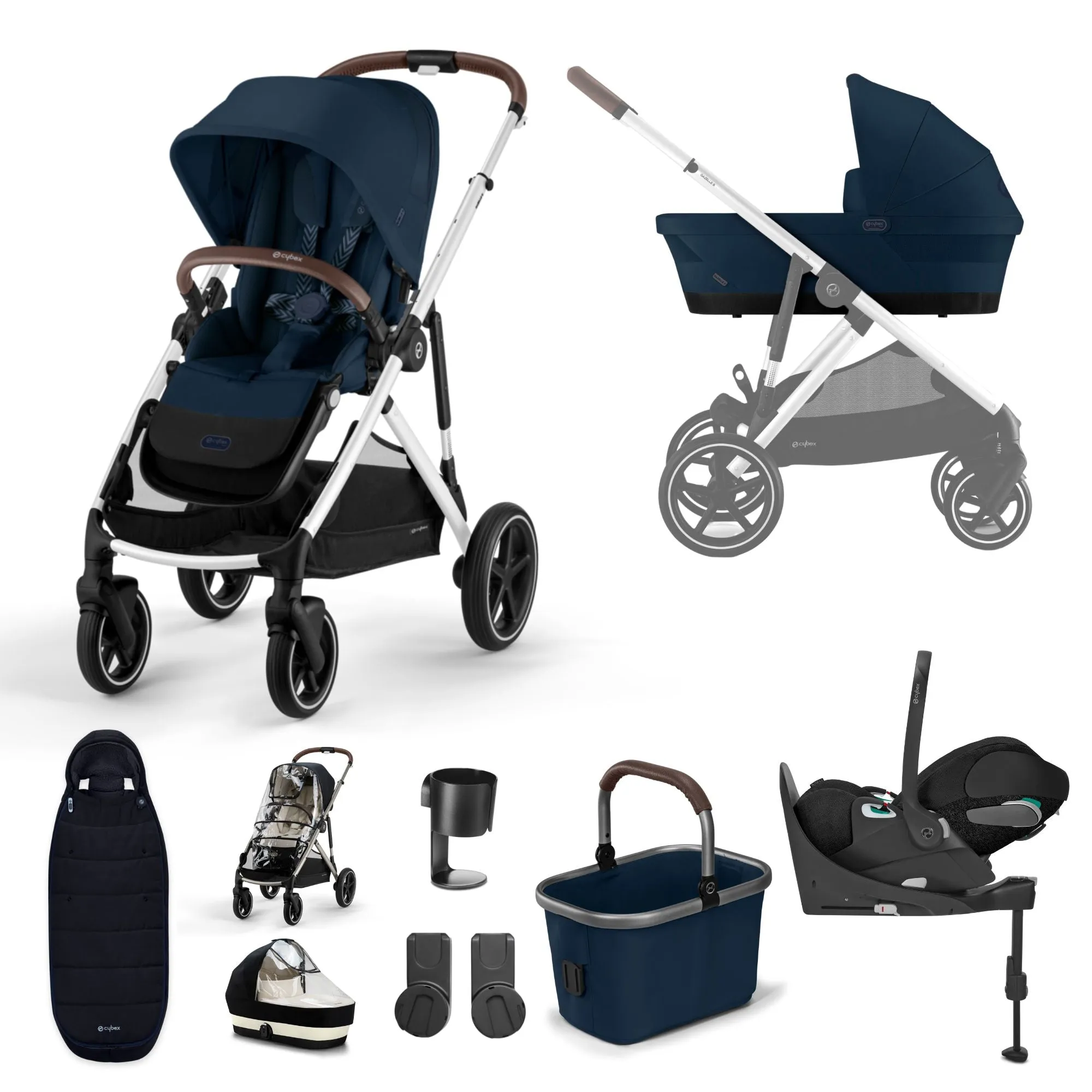 Cybex, Gazelle S 11 Piece Cloud T i-Size Bundle, Silver Frame