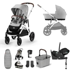 Cybex, Gazelle S 11 Piece Cloud T i-Size Bundle, Silver Frame