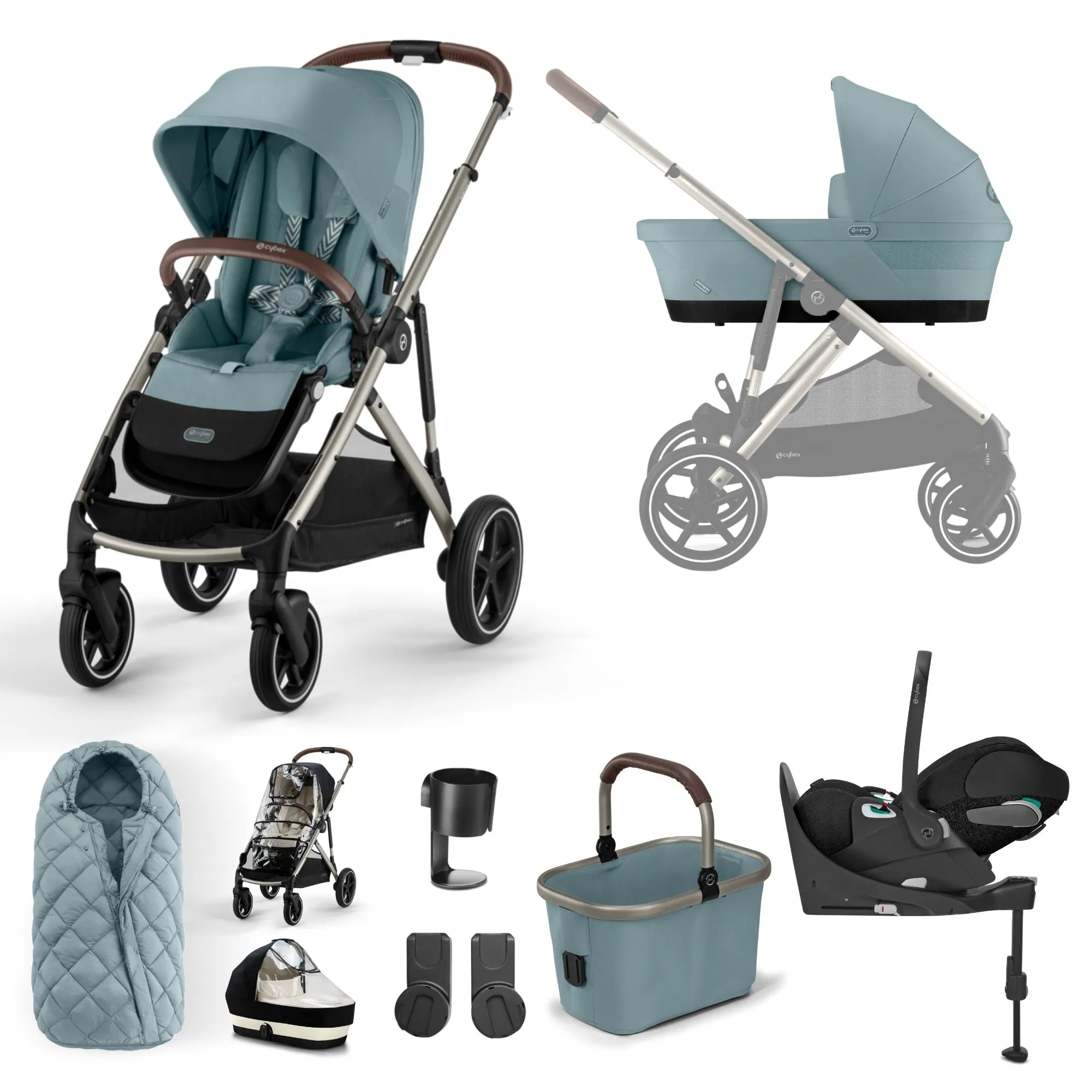 Cybex, Gazelle S 11 Piece Cloud T i-Size Bundle, Taupe Frame