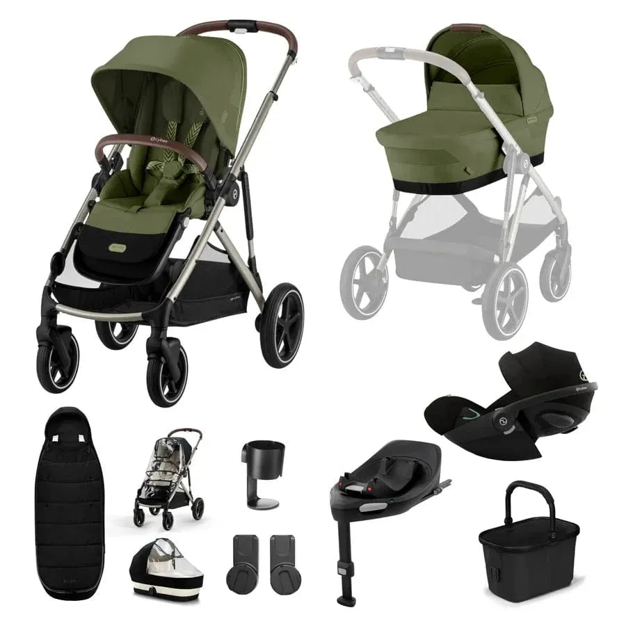 Cybex Gazelle S (Cloud G) Travel System - Taupe / Moss Green