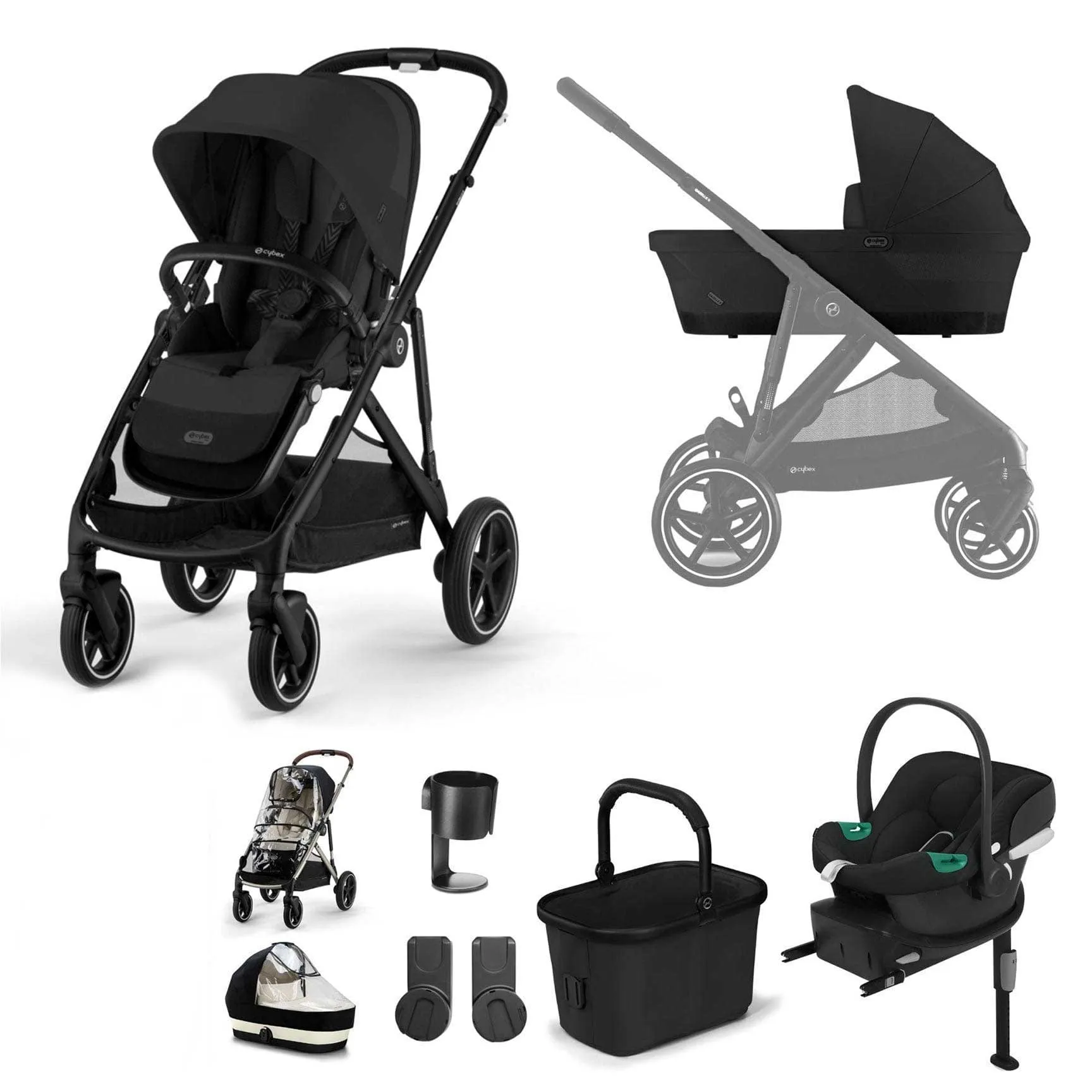 Cybex Gazelle S Comfort Bundle - Black/Moon Black