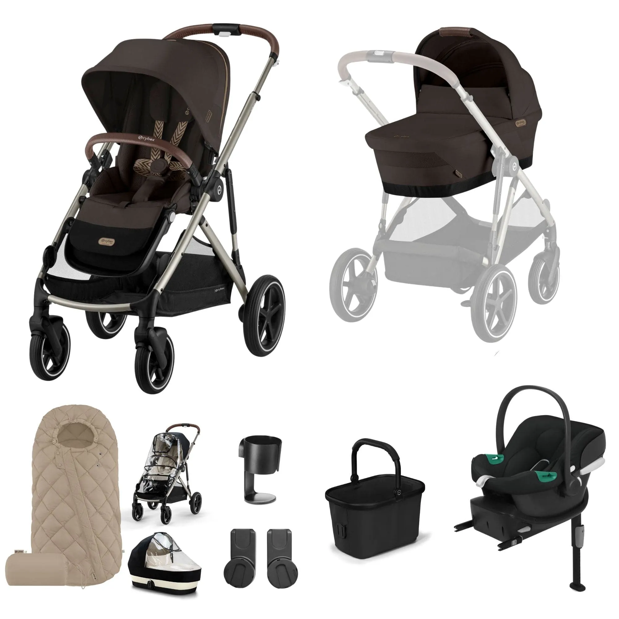Cybex Gazelle S Comfort Bundle - Taupe/Chocolate Brown