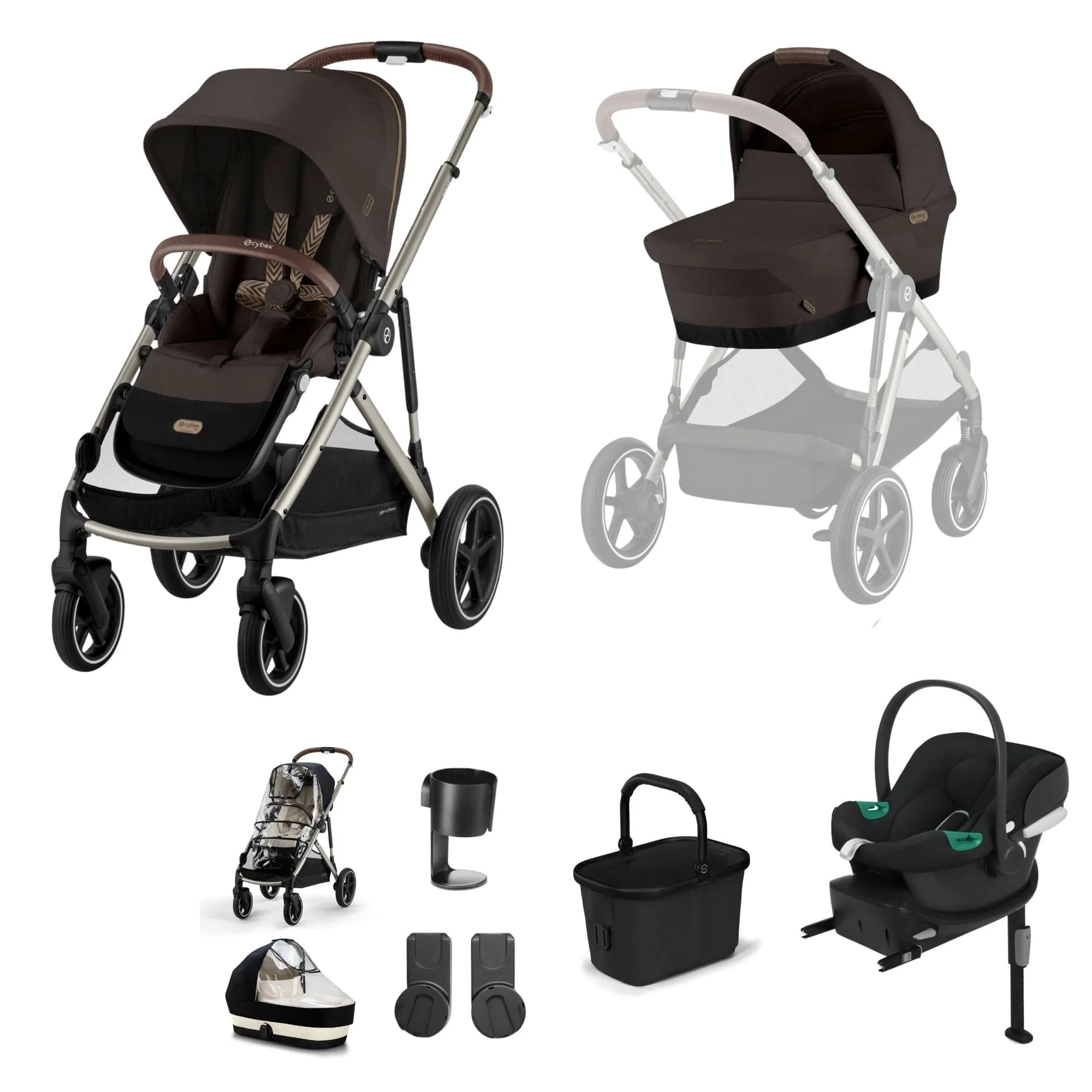 Cybex Gazelle S Comfort Bundle - Taupe/Chocolate Brown