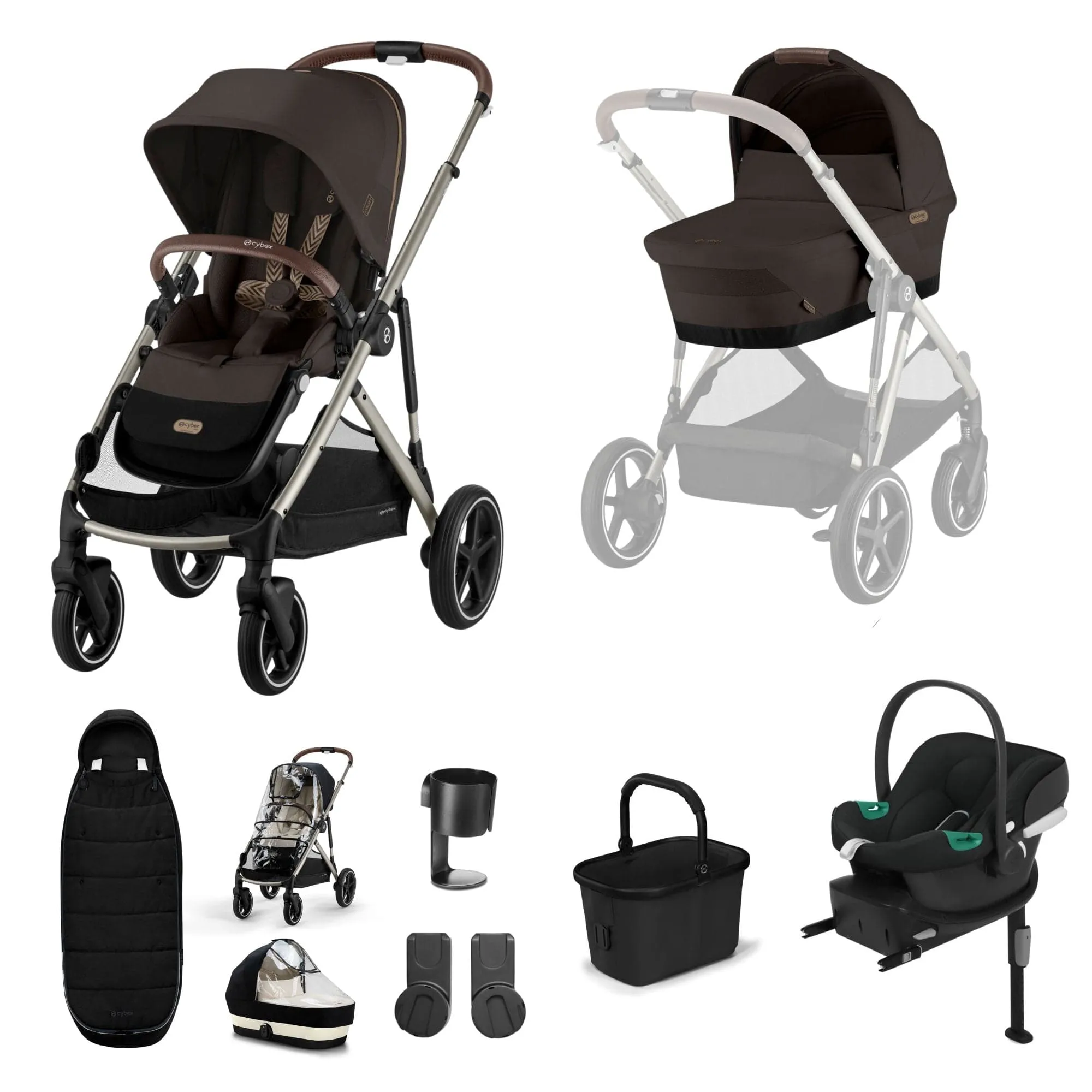 Cybex Gazelle S Comfort Bundle - Taupe/Chocolate Brown