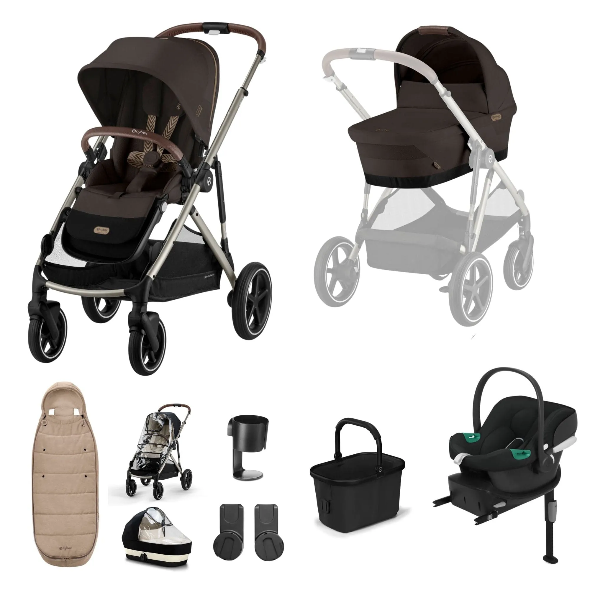 Cybex Gazelle S Comfort Bundle - Taupe/Chocolate Brown