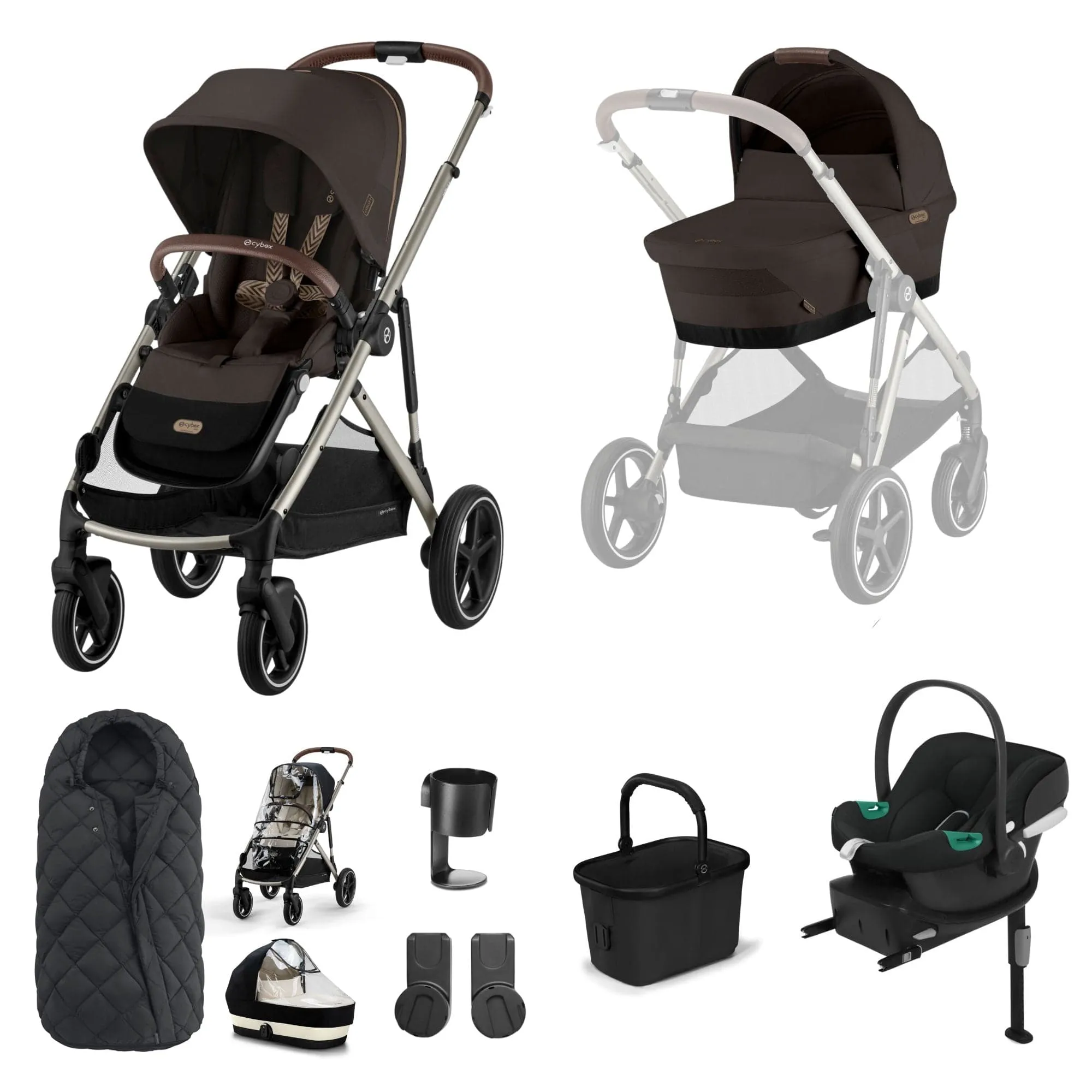 Cybex Gazelle S Comfort Bundle - Taupe/Chocolate Brown