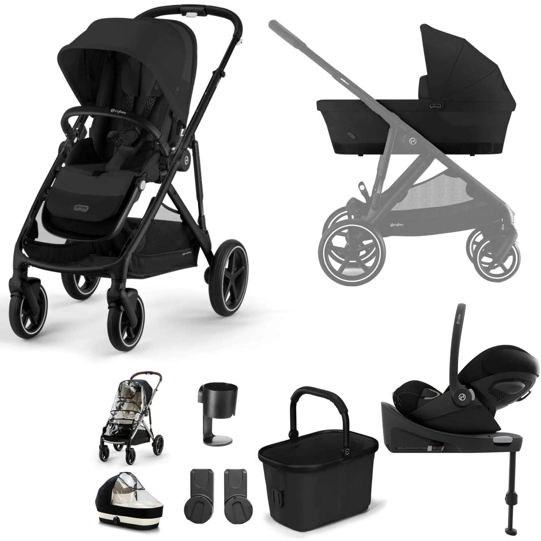 Cybex Gazelle S Luxury Bundle - Black/Moon Black