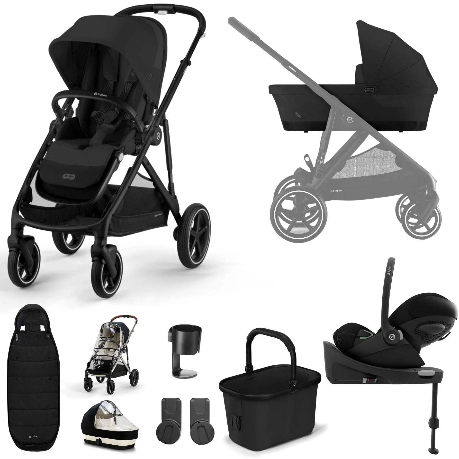 Cybex Gazelle S Luxury Bundle - Black/Moon Black