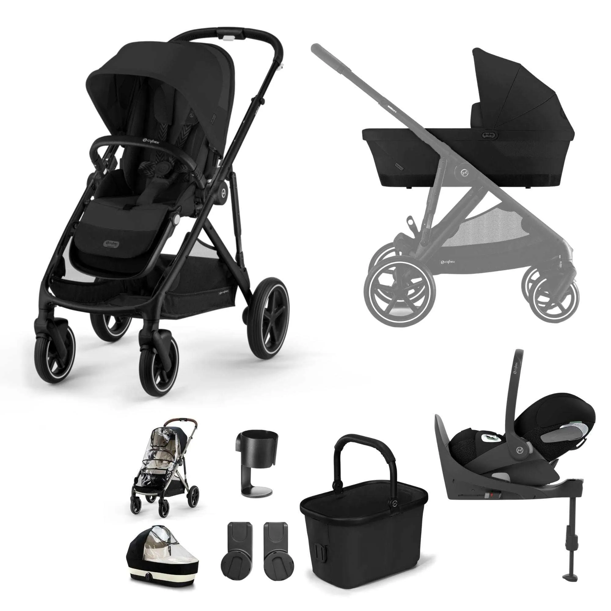 Cybex Gazelle S Luxury Bundle - Black/Moon Black