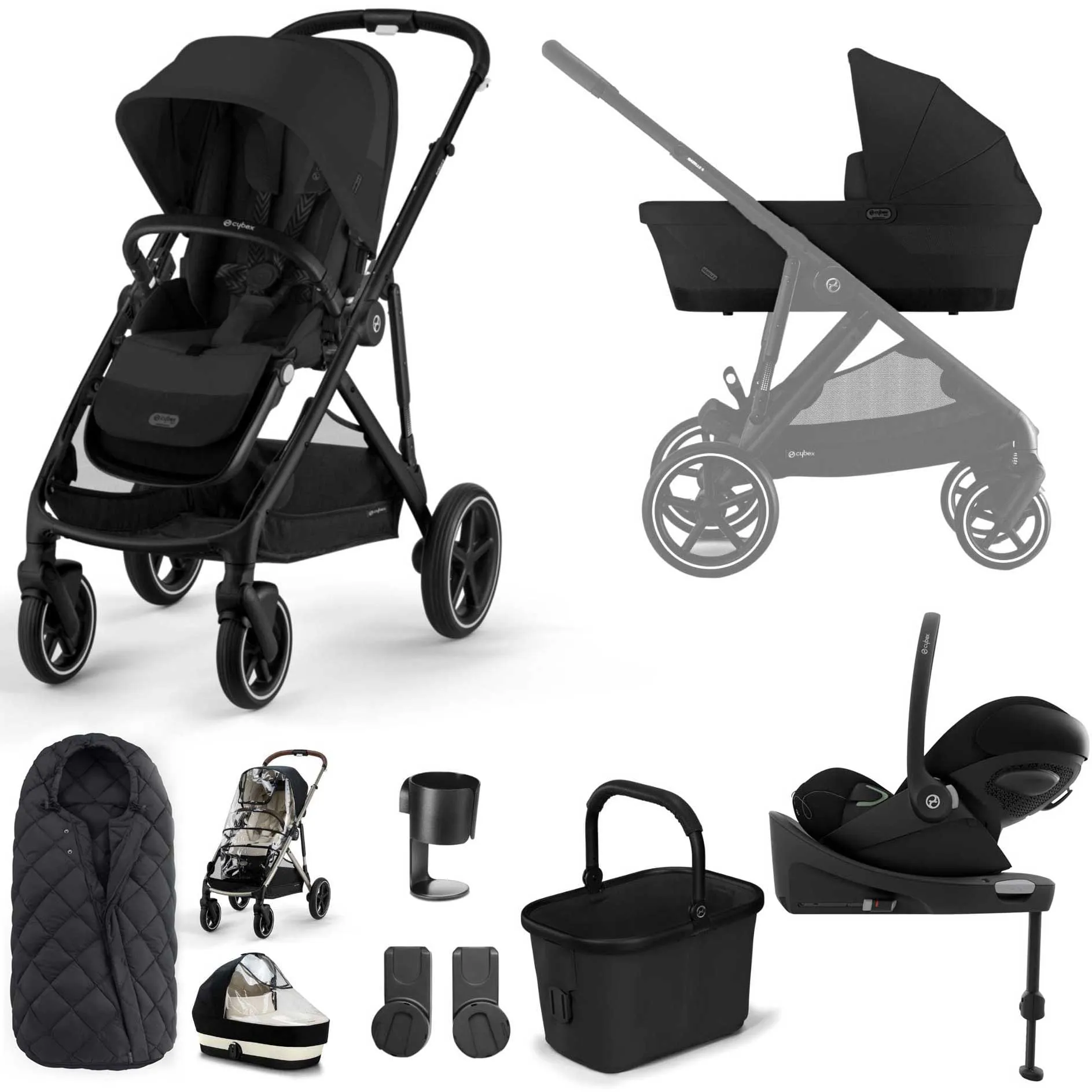 Cybex Gazelle S Luxury Bundle - Black/Moon Black