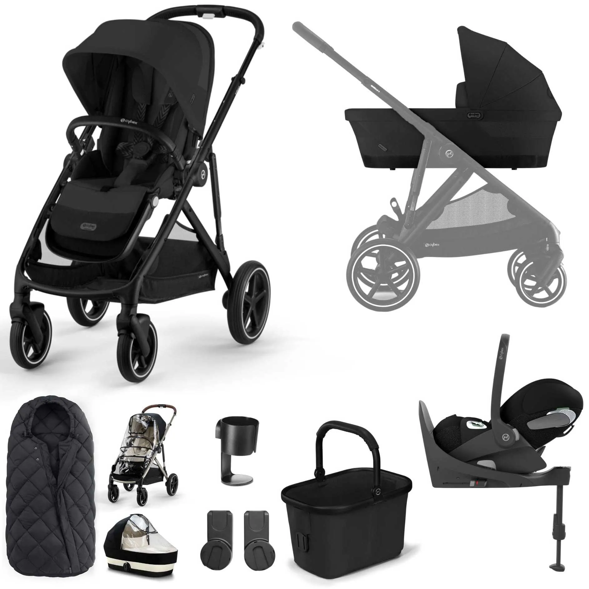Cybex Gazelle S Luxury Bundle - Black/Moon Black