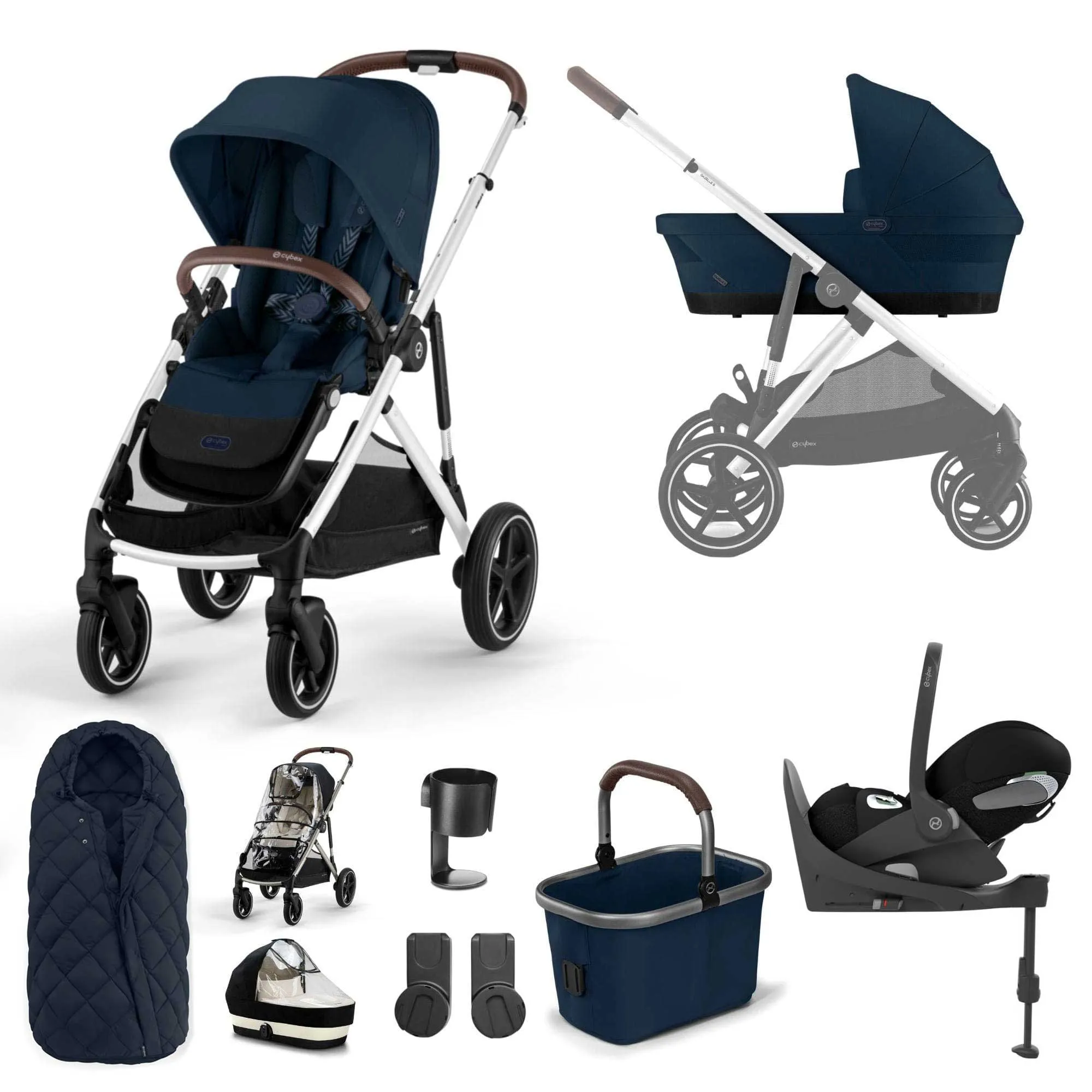 Cybex Gazelle S Luxury Bundle - Silver/Ocean Blue