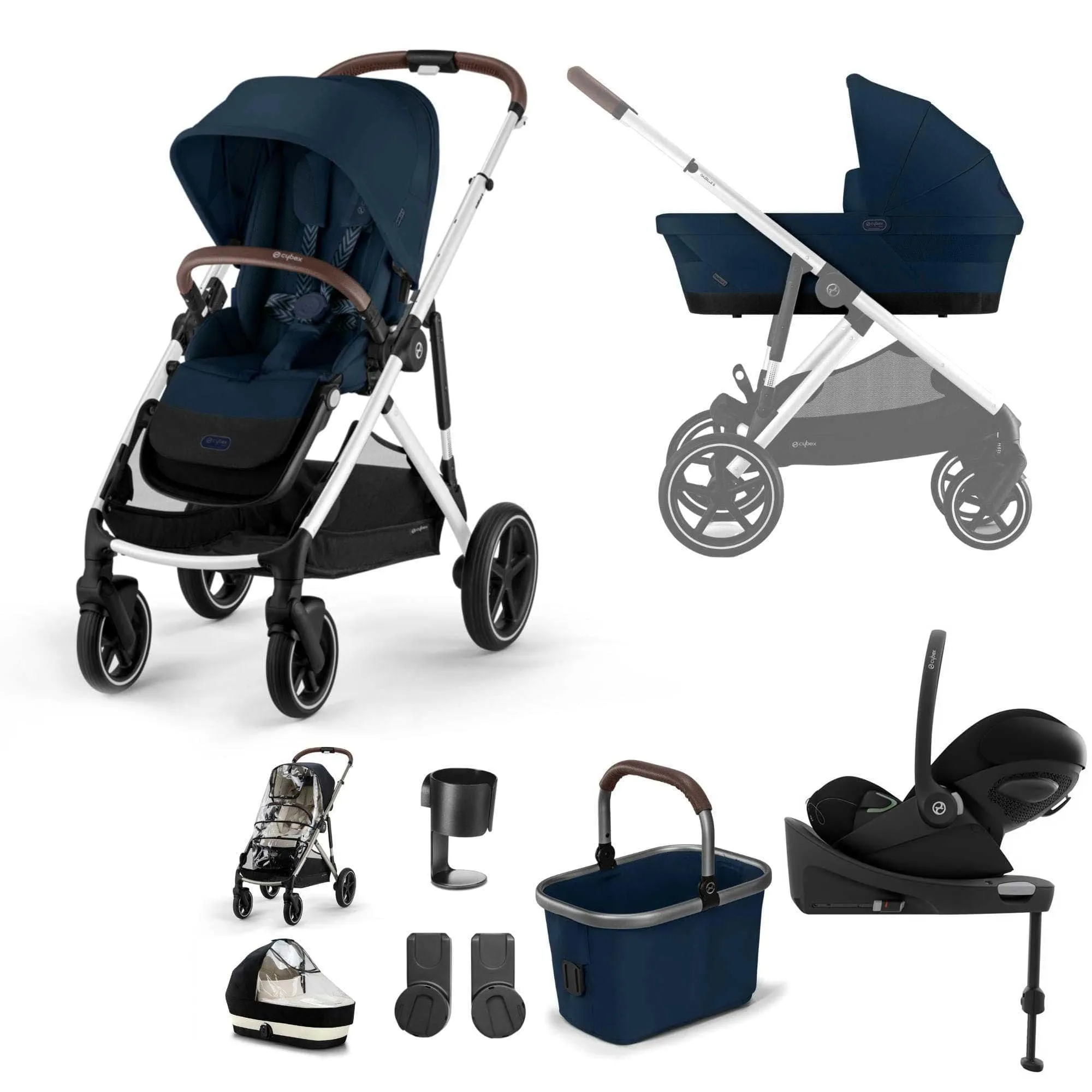 Cybex Gazelle S Luxury Bundle - Silver/Ocean Blue