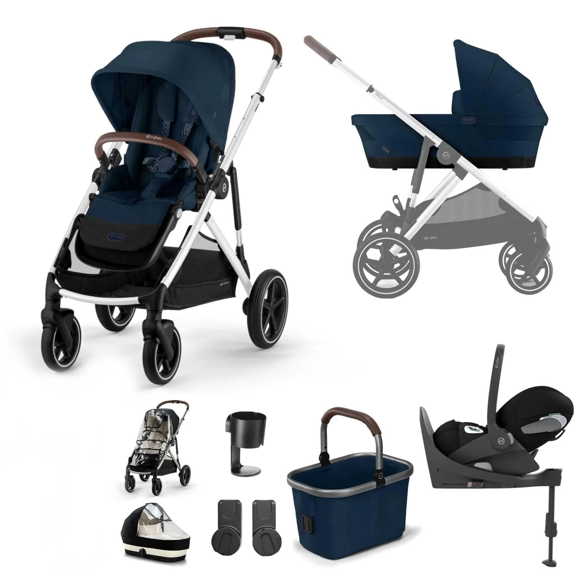 Cybex Gazelle S Luxury Bundle - Silver/Ocean Blue