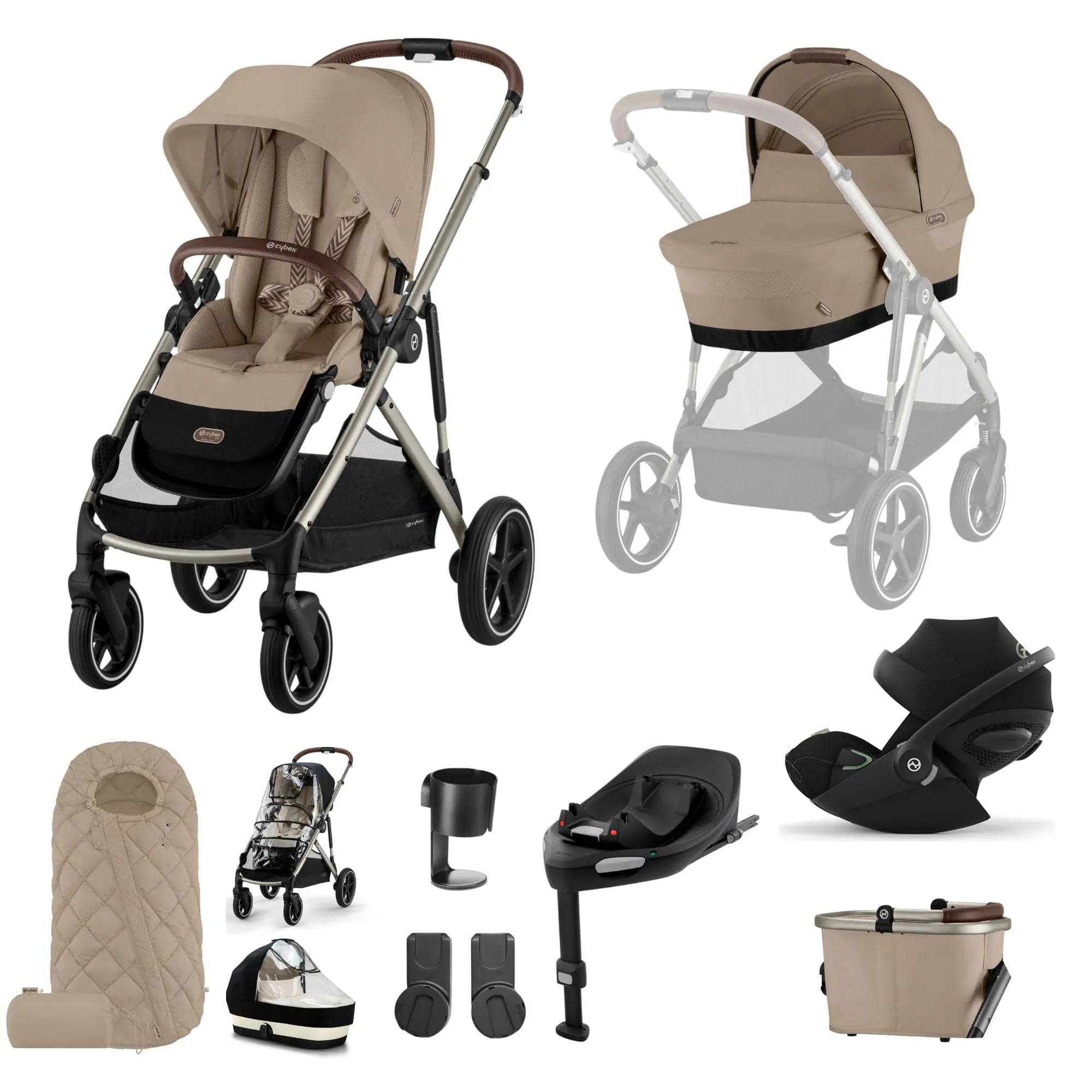 Cybex Gazelle S Luxury Bundle - Taupe/Almond Beige