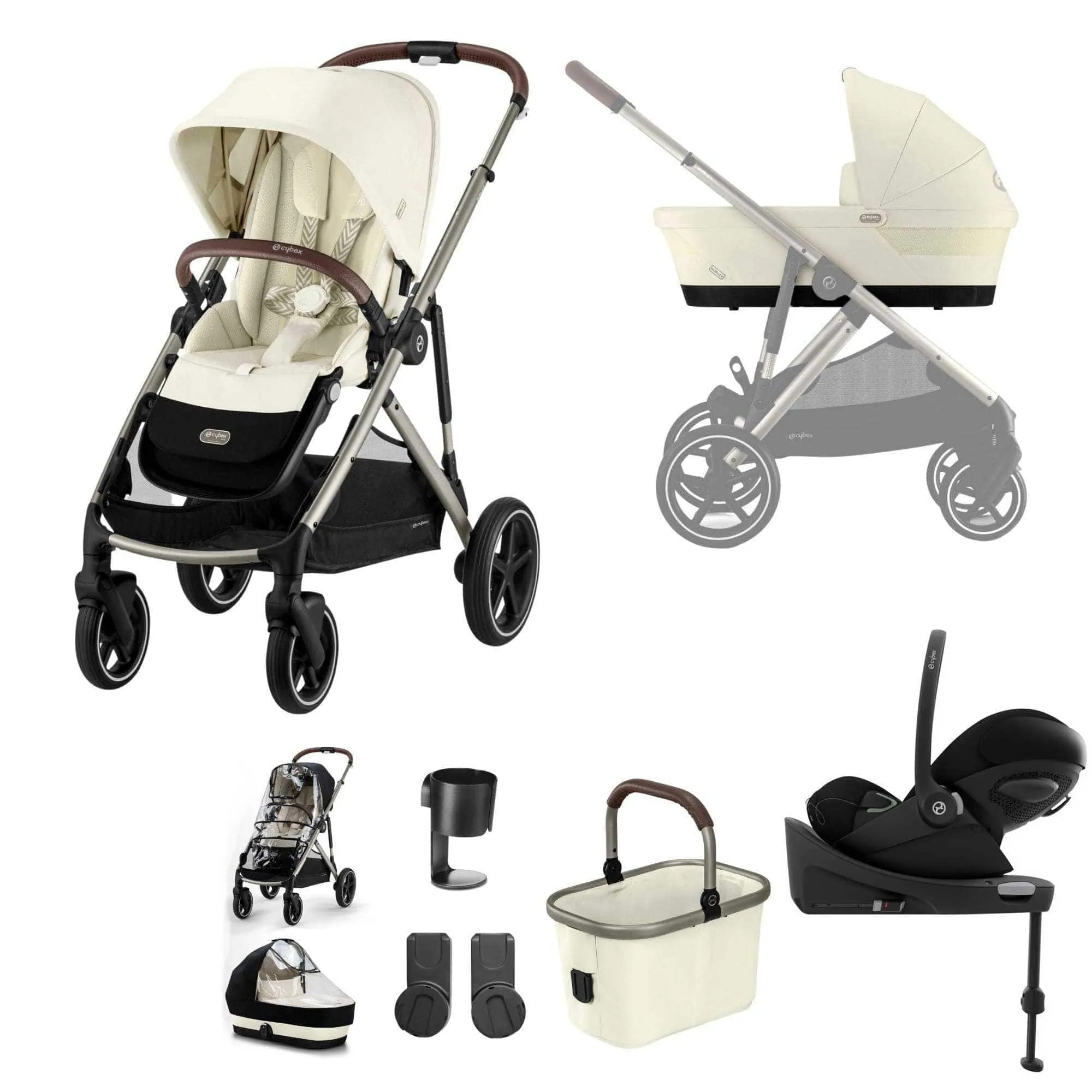 Cybex Gazelle S Luxury Bundle - Taupe/Seashell Beige