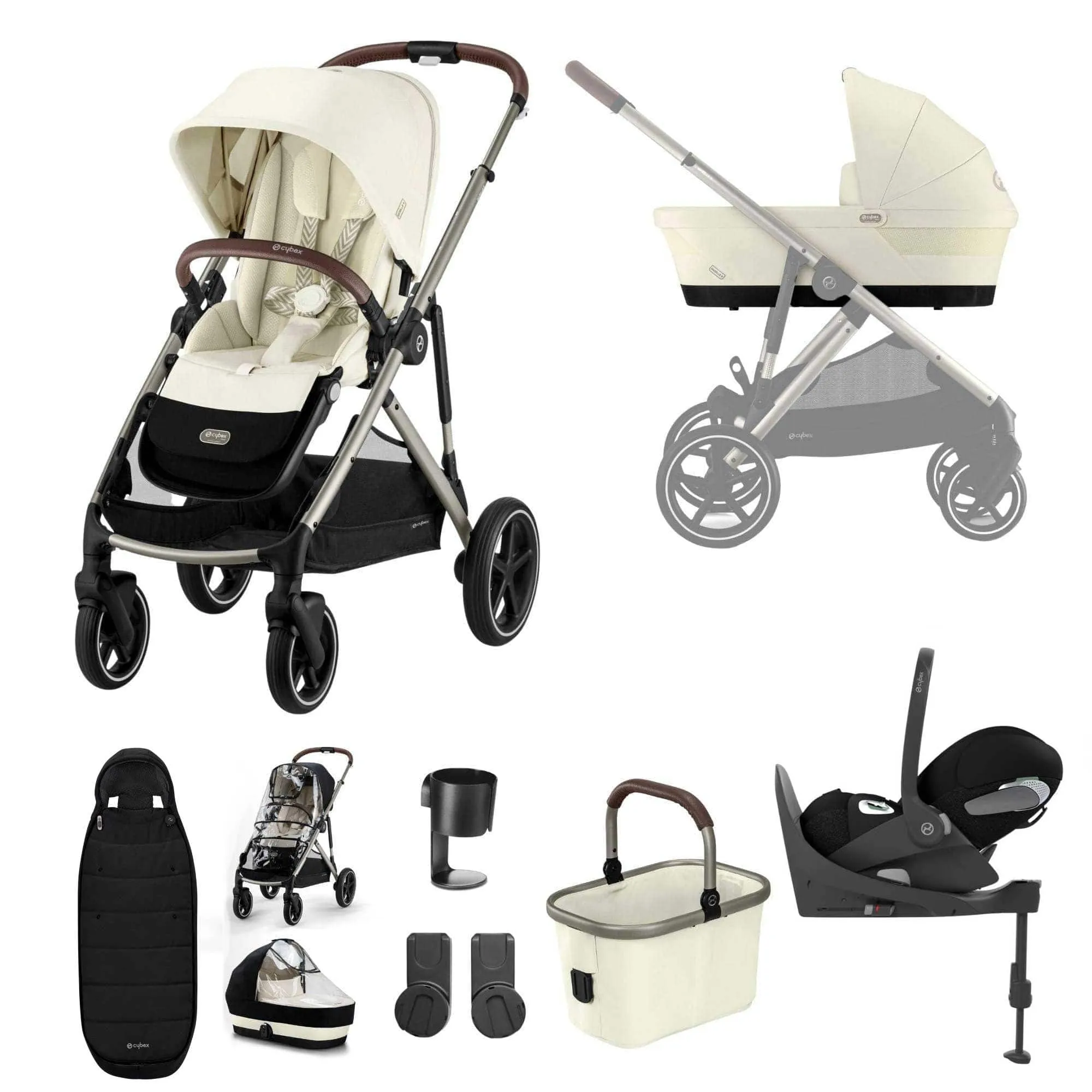 Cybex Gazelle S Luxury Bundle - Taupe/Seashell Beige