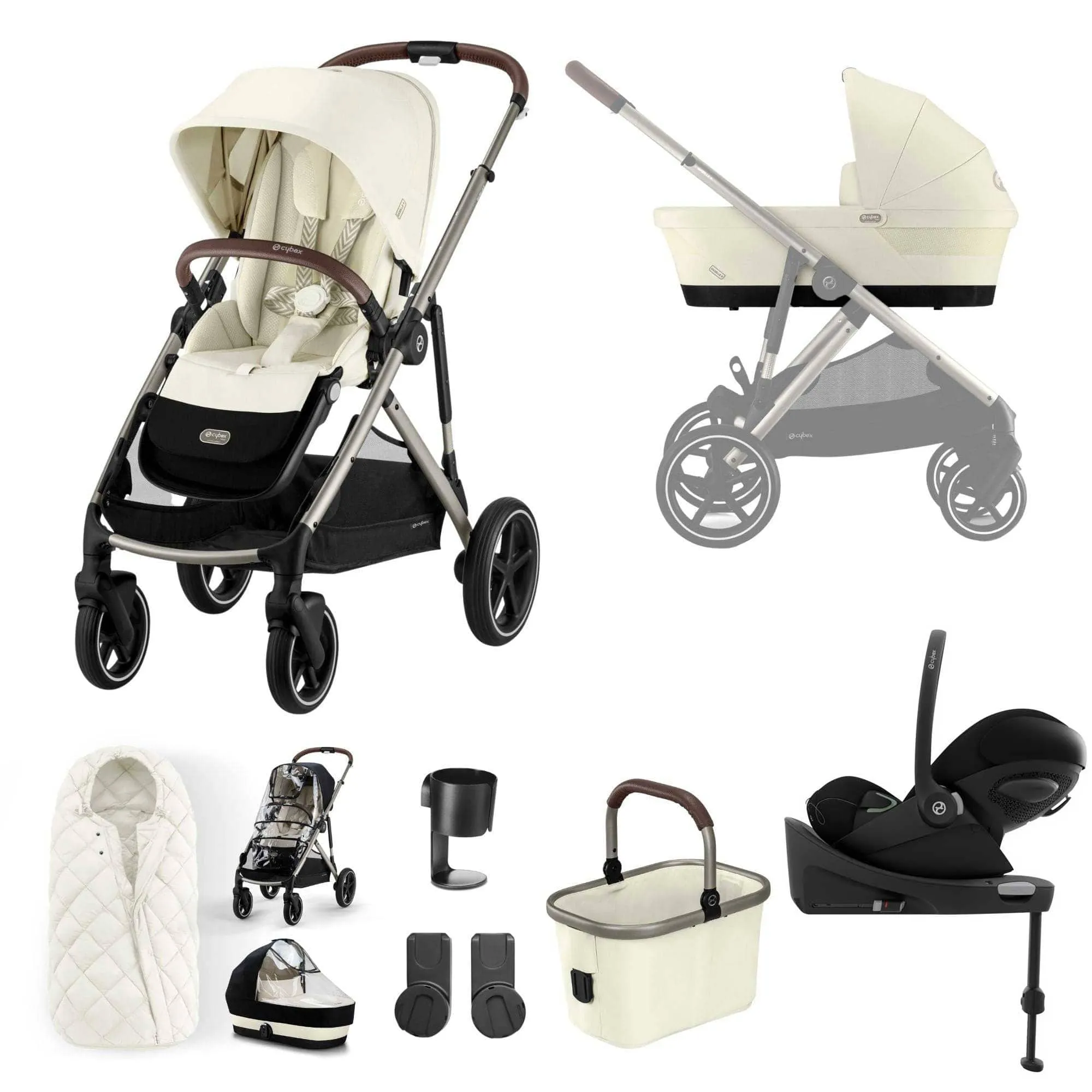 Cybex Gazelle S Luxury Bundle - Taupe/Seashell Beige