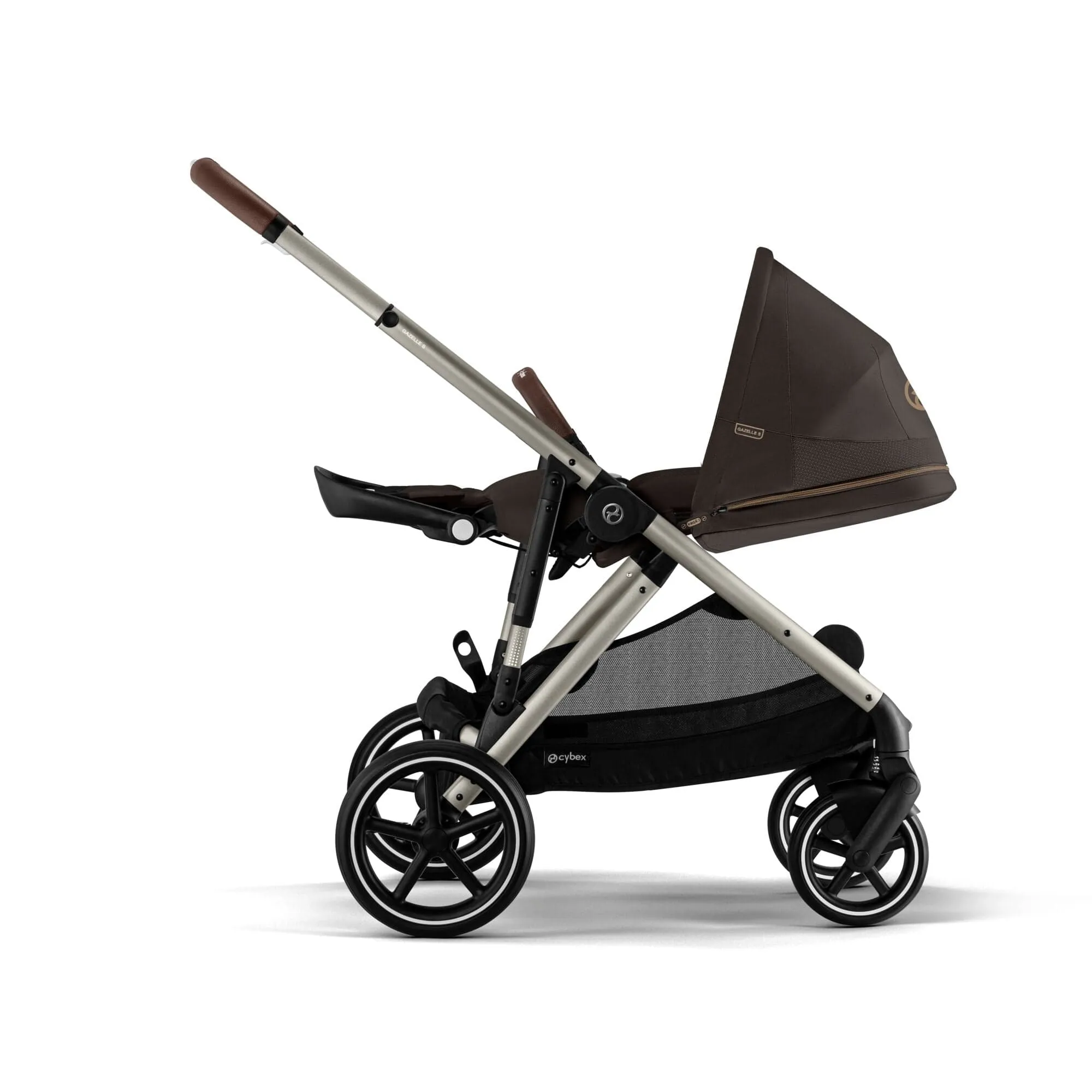 Cybex Gazelle S Twin Pushchair - Taupe / Chocolate Brown