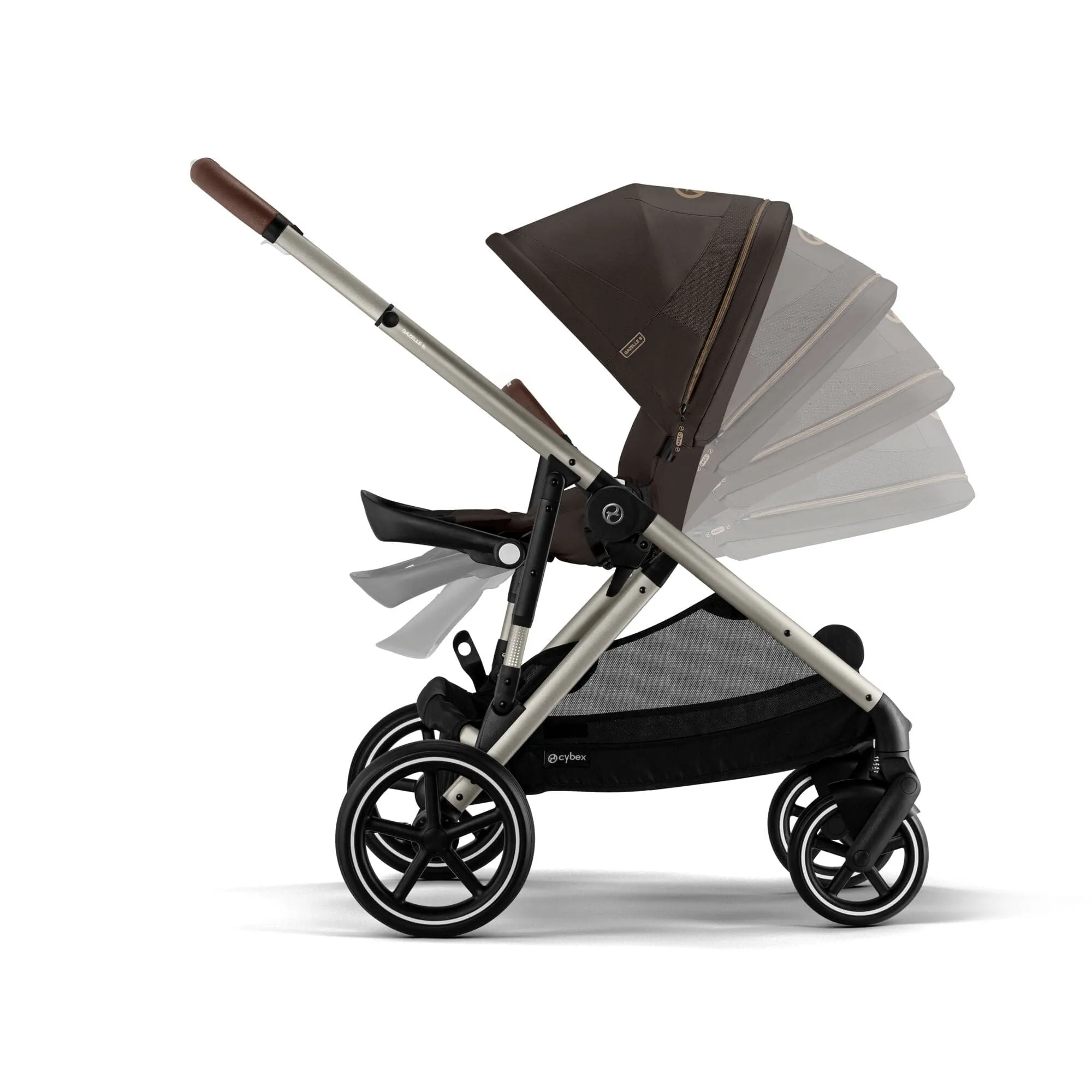 Cybex Gazelle S Twin Pushchair - Taupe / Chocolate Brown