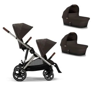 Cybex Gazelle S Twin Pushchair - Taupe / Chocolate Brown