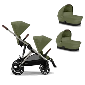 Cybex Gazelle S Twin Pushchair - Taupe / Moss Green