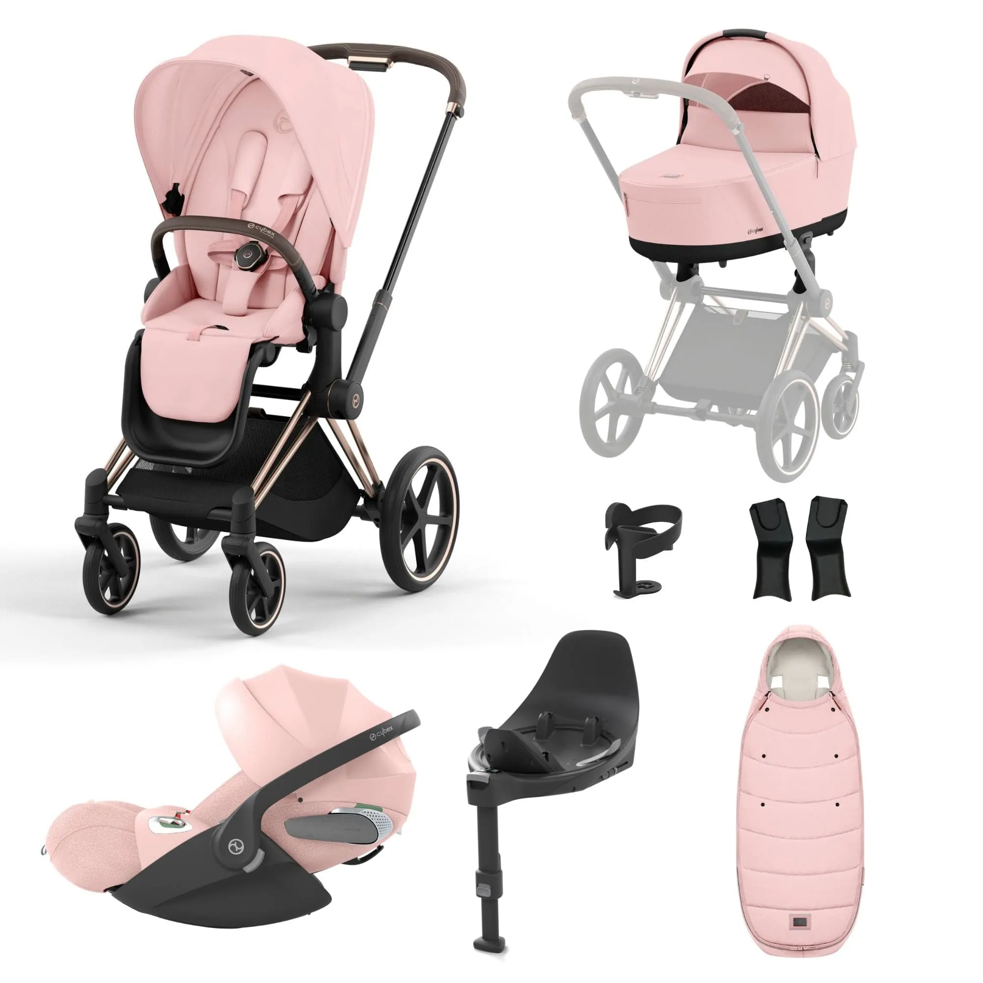 Cybex Priam Cloud T Travel System - Peach Pink