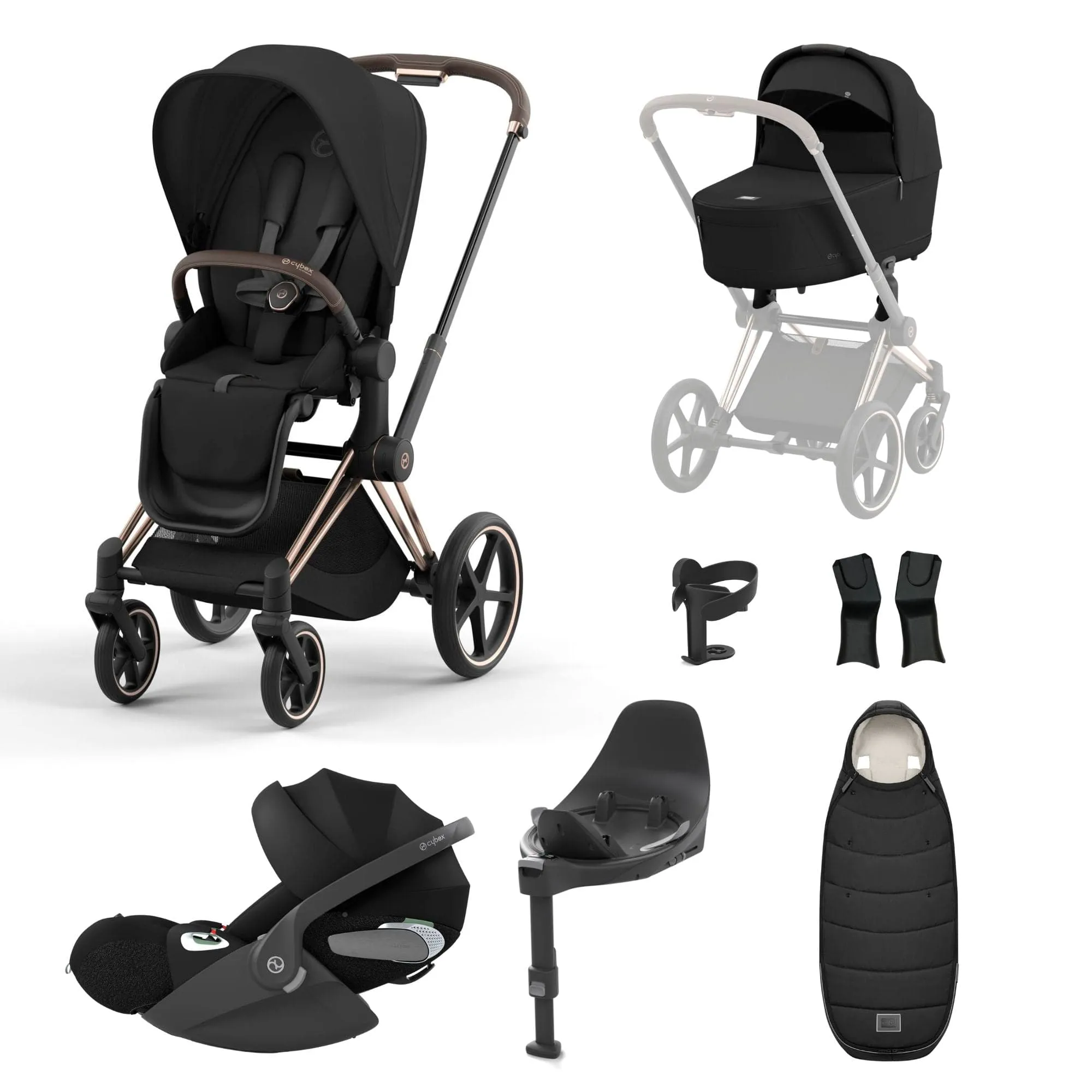 Cybex Priam Cloud T Travel System - Sepia Black