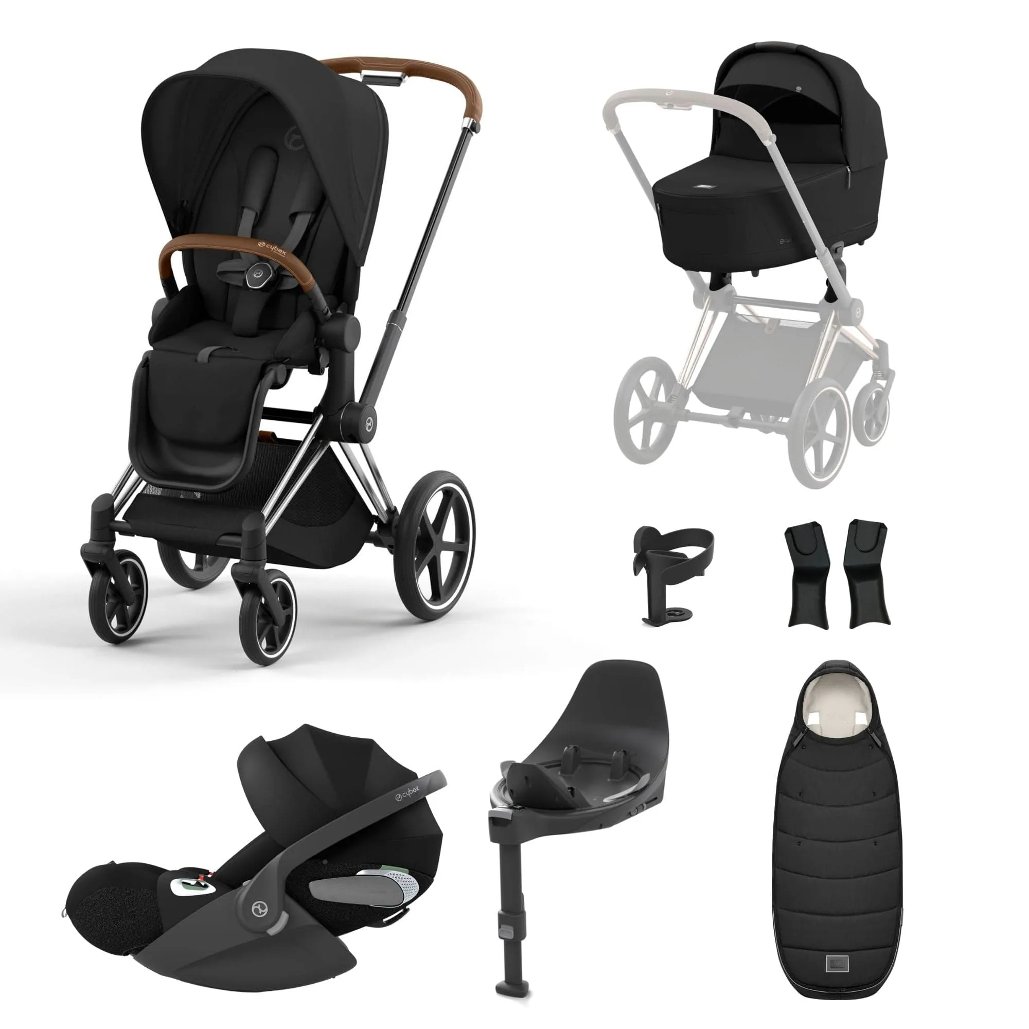 Cybex Priam Cloud T Travel System - Sepia Black