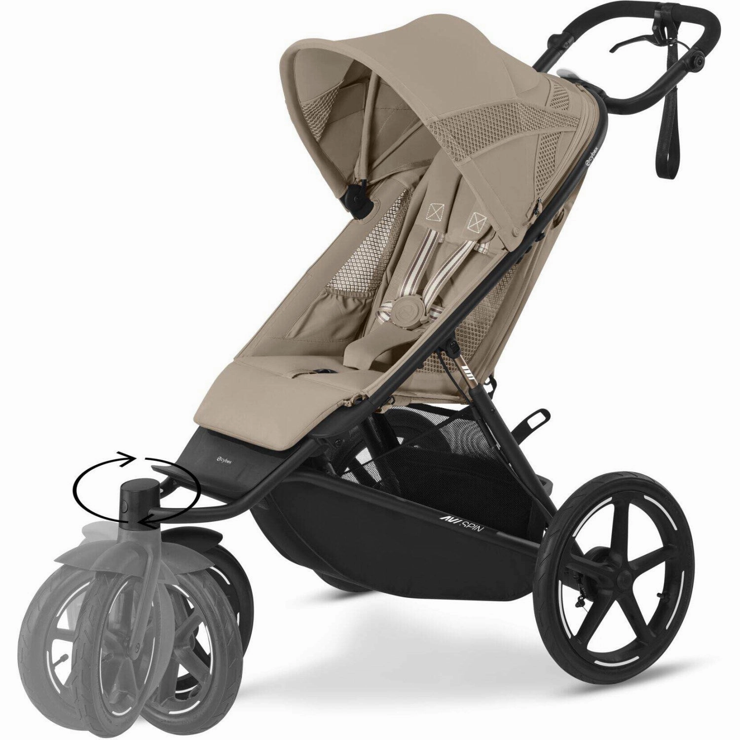 Cybex Avi Spin BLK Stroller Beige Almond Beige