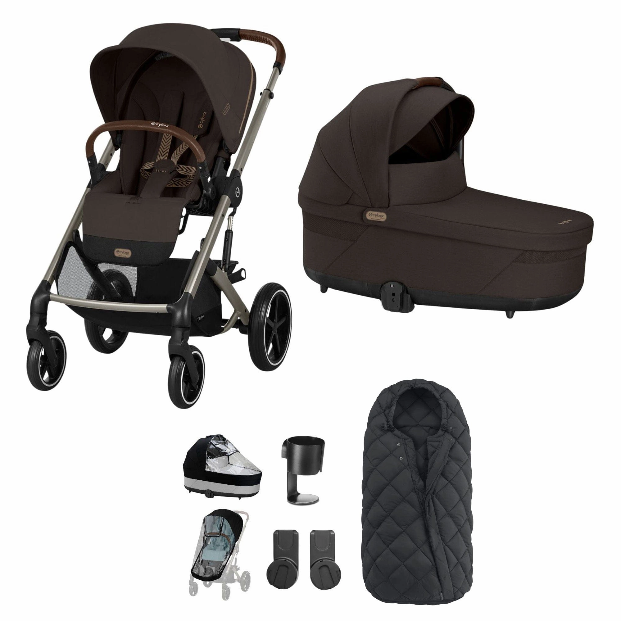 Cybex Balios S Lux Essential Bundle - Taupe/Chocolate Brown