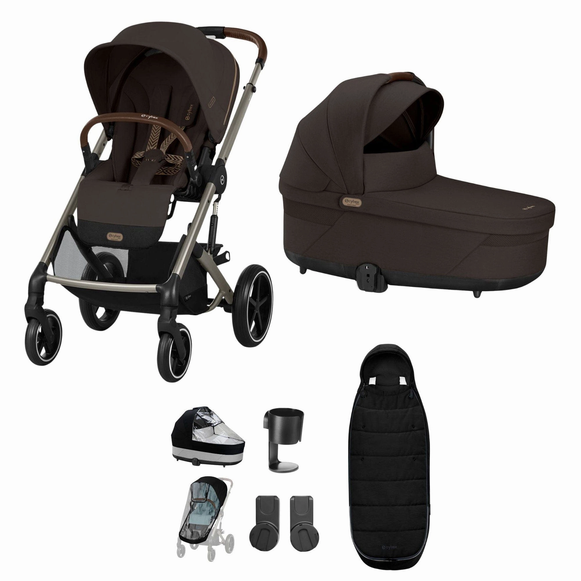 Cybex Balios S Lux Essential Bundle - Taupe/Chocolate Brown
