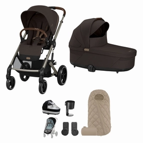 Cybex Balios S Lux Essential Bundle - Taupe/Chocolate Brown
