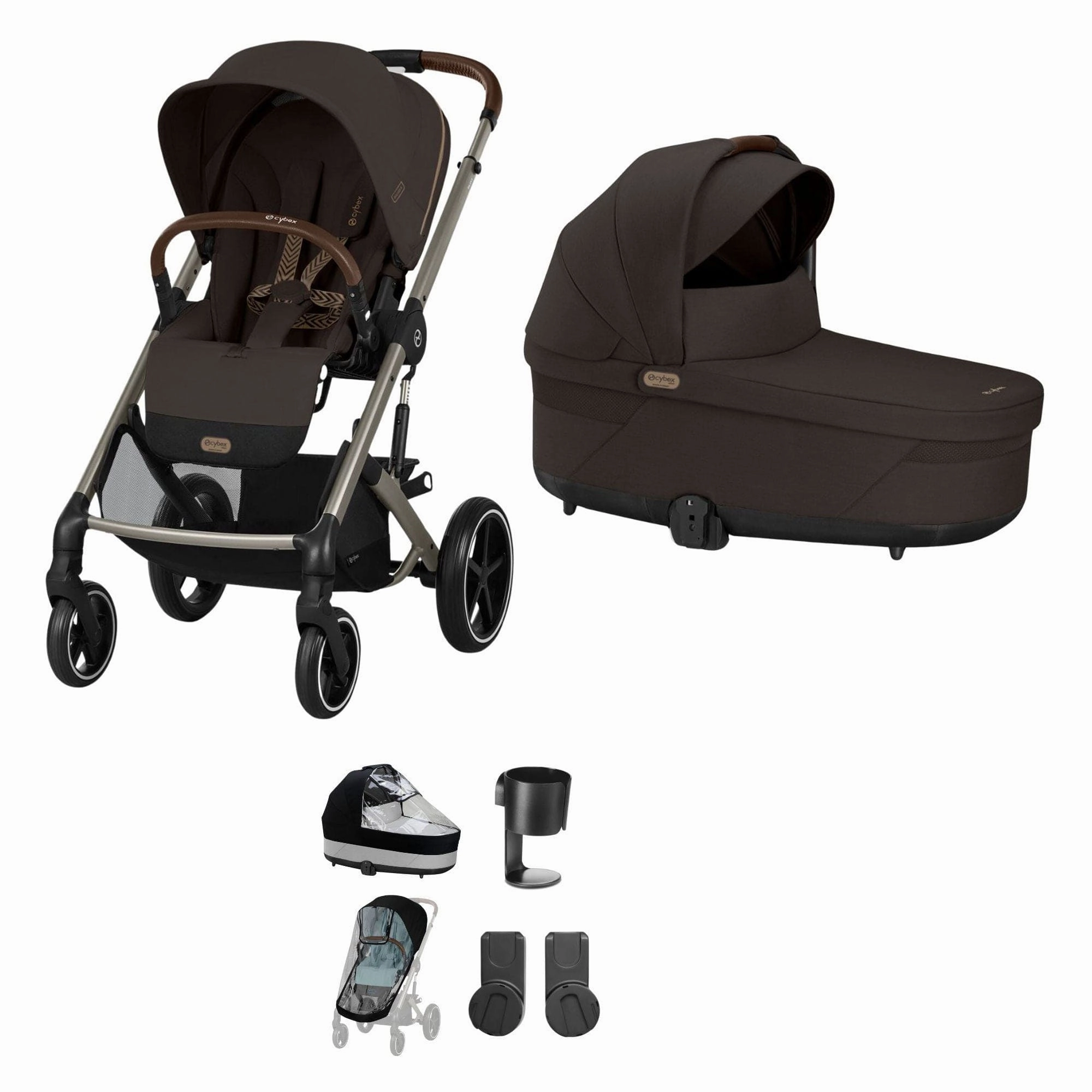 Cybex Balios S Lux Essential Bundle - Taupe/Chocolate Brown