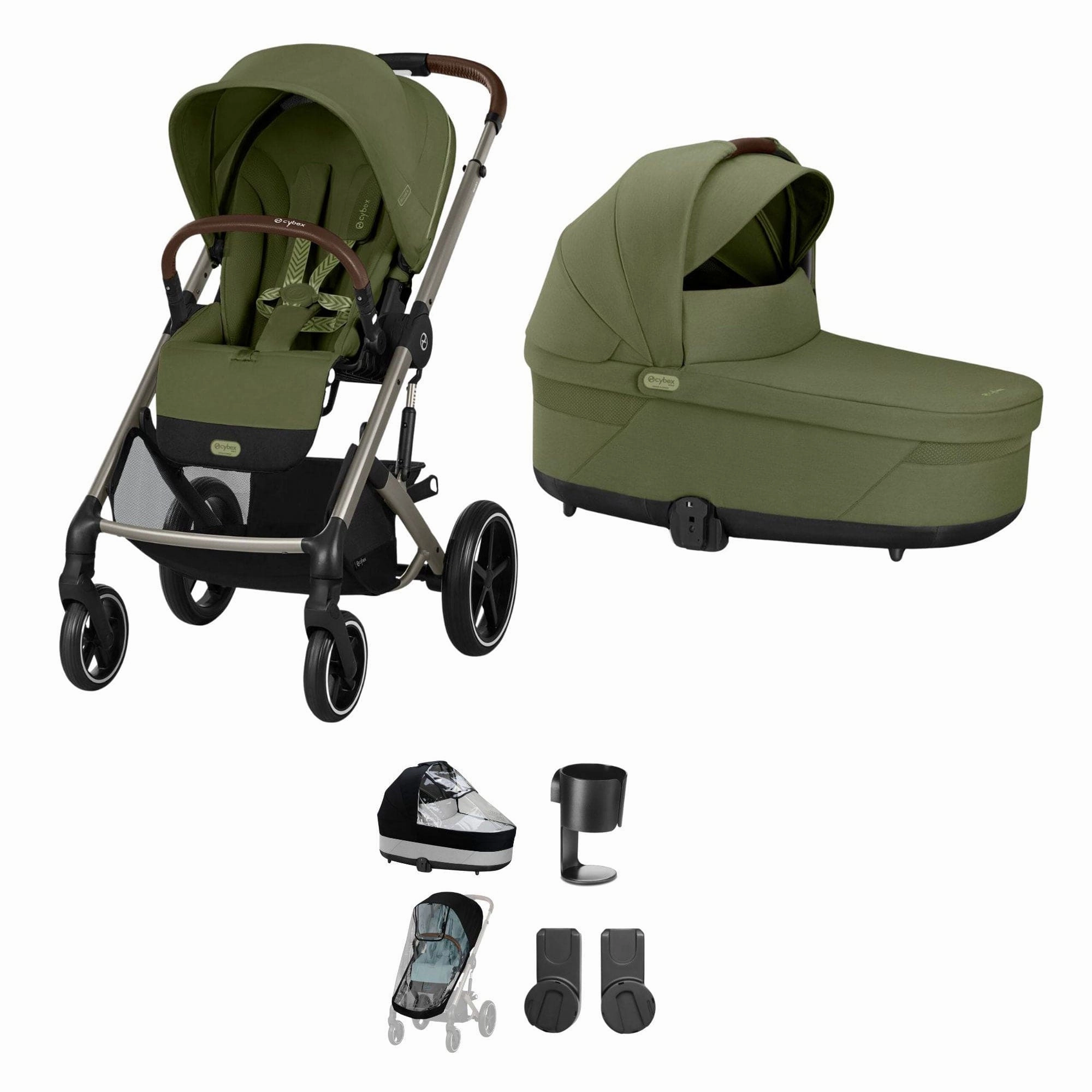 Cybex Balios S Lux Essential Bundle - Taupe/Moss Green