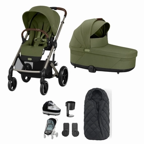 Cybex Balios S Lux Essential Bundle - Taupe/Moss Green