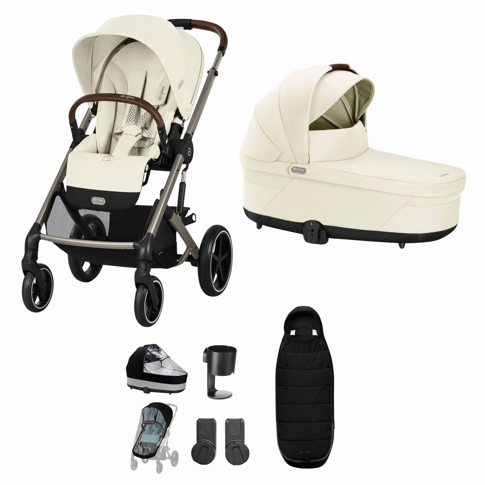 Cybex Balios S Lux Essential Bundle - Taupe/Seashell Beige